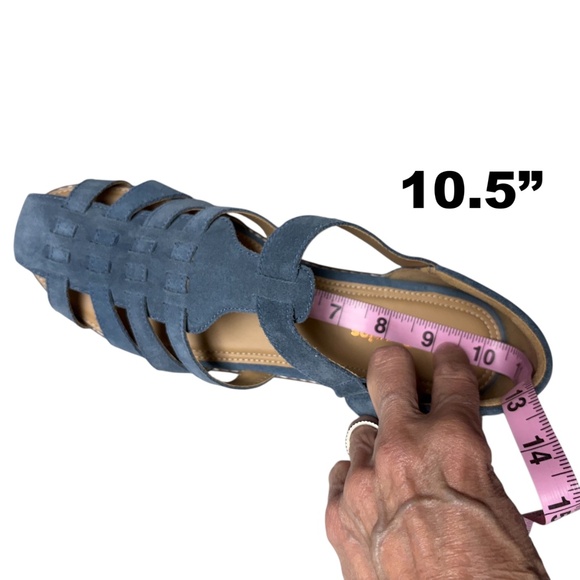 shoes 9M HUSH PUPPIES CHARDON blue fisherman suede sandal classic NWOT - Picture 9 of 14